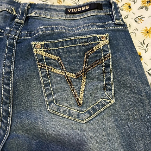 Vigoss Heritage Bling Bootcut Blue Jeans Women's - Picture 6 of 6